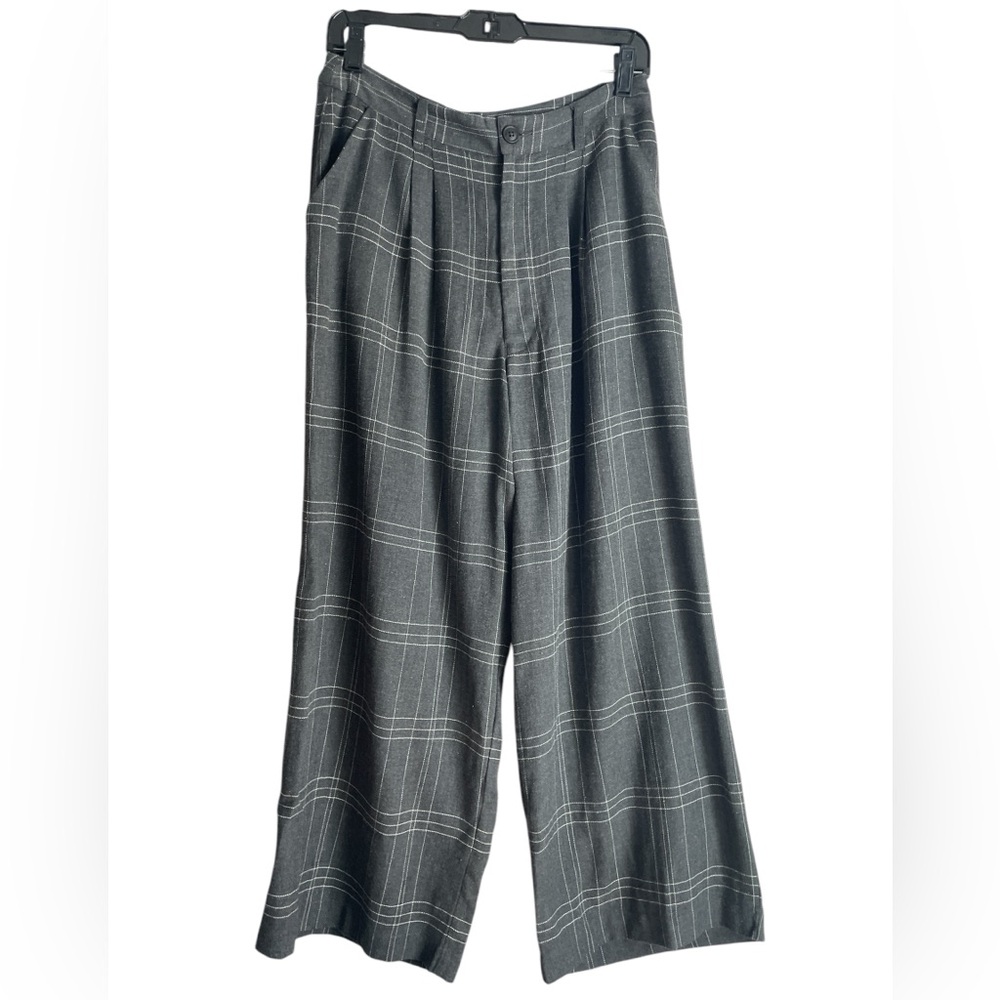 Mille Resort and Travel Gray Wide Leg Plaid Pants (M)